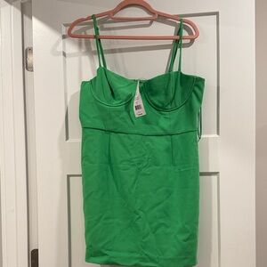 French Connection Vibrant Poise Green Cami Mini Dress
